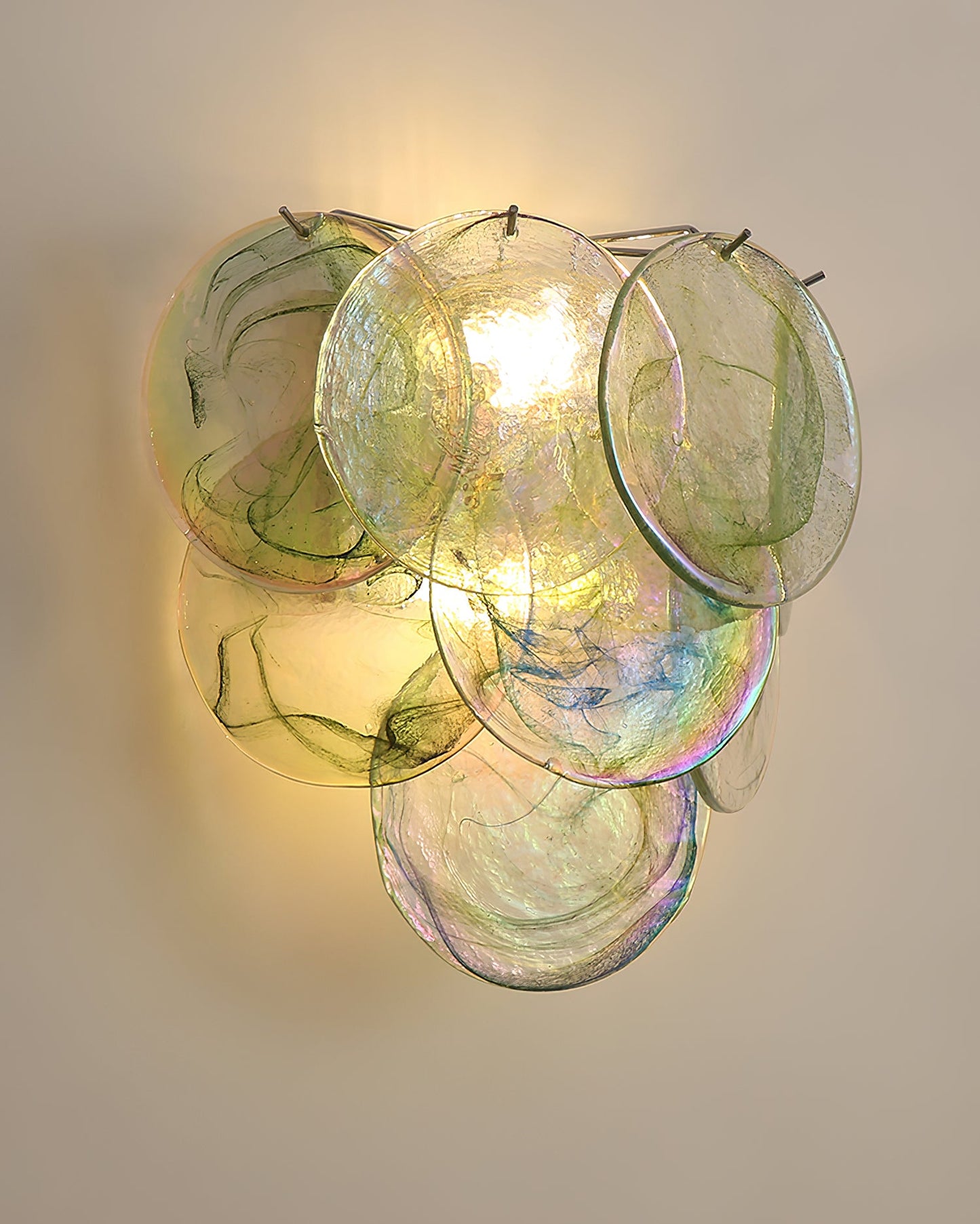 Applique murale Amélie en verre soufflé bouche avec accents métalliques