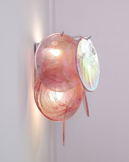 Applique murale Amélie en verre soufflé bouche avec accents métalliques
