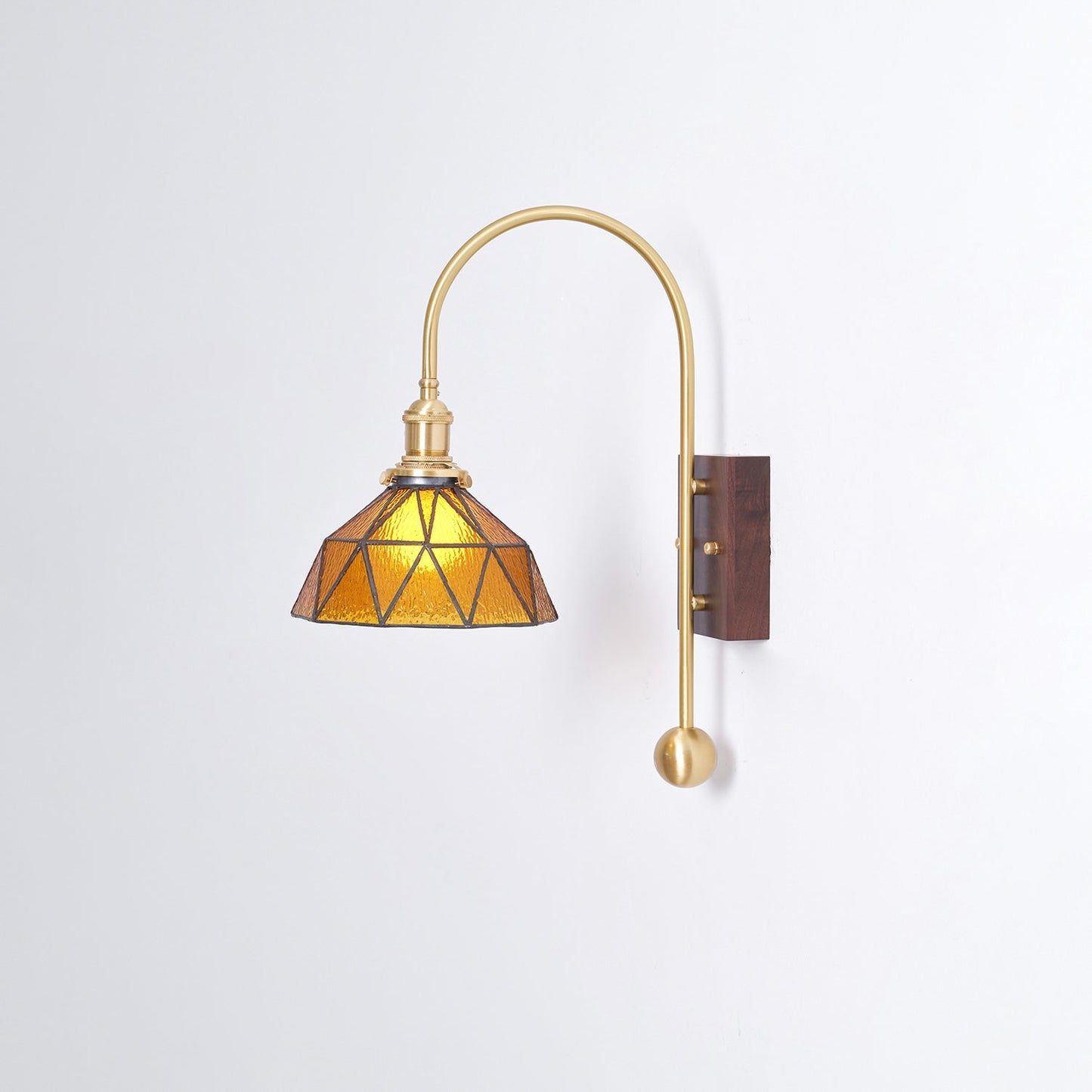 Applique Juliette Tiffany en Laiton Noyer et Verre