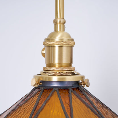 Applique Juliette Tiffany en Laiton Noyer et Verre
