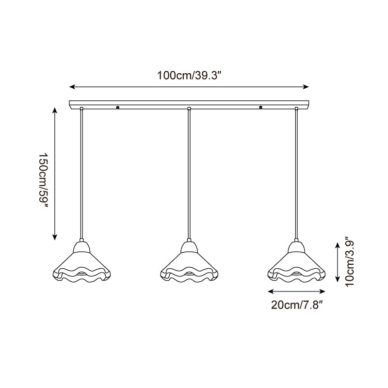 Juliette Pendant Lamp, Scalloped Resin Shade with Wood Accent