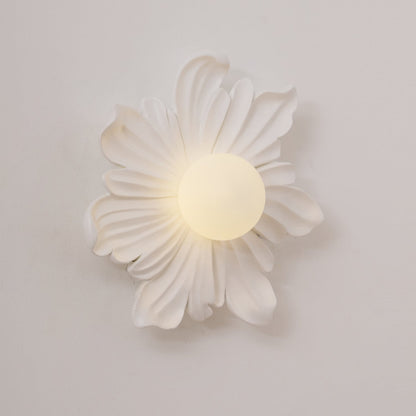 Applique murale en résine Camille avec motif floral et éclairage doux