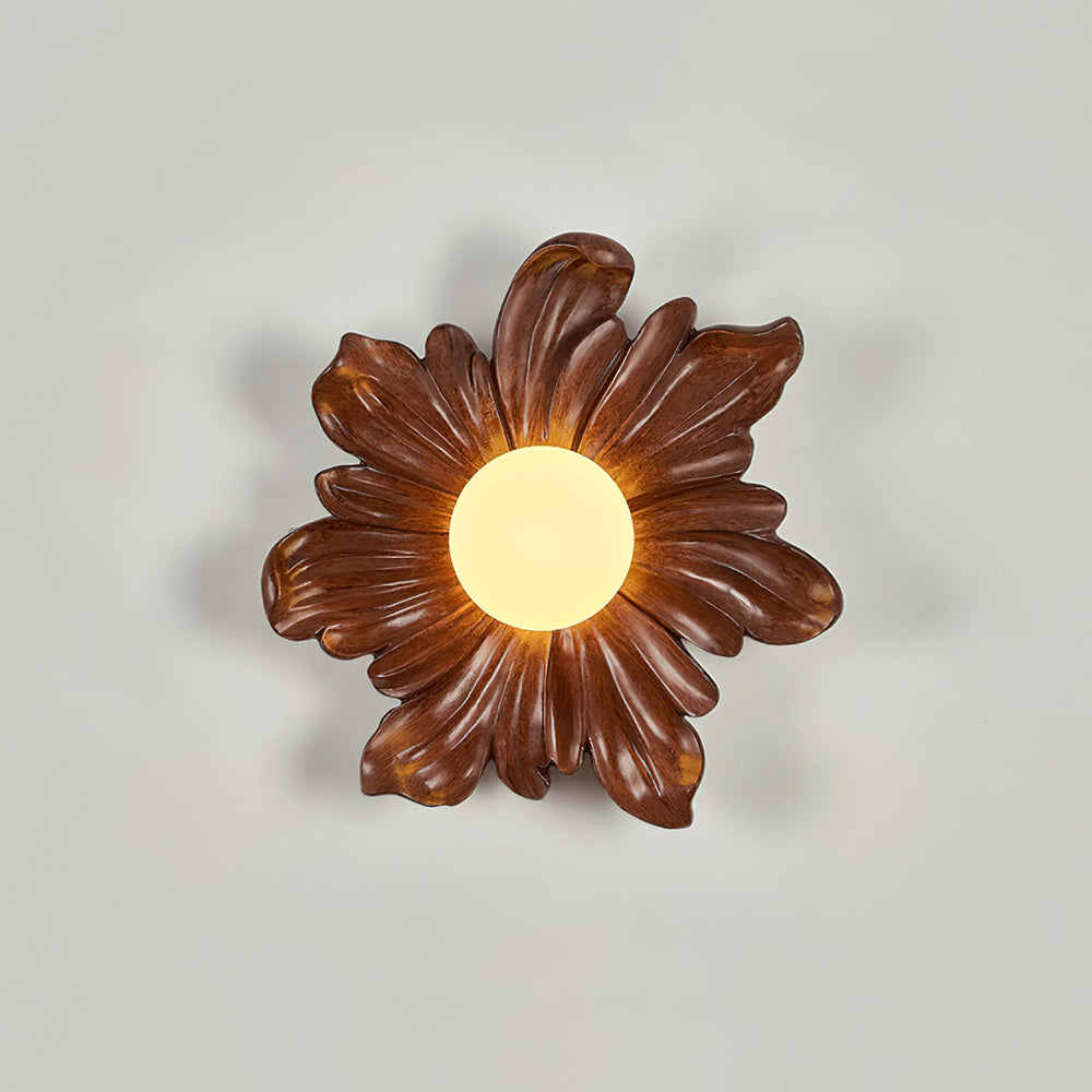 Applique murale en résine Camille avec motif floral et éclairage doux