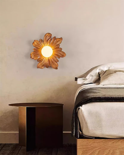 Applique murale en résine Camille avec motif floral et éclairage doux