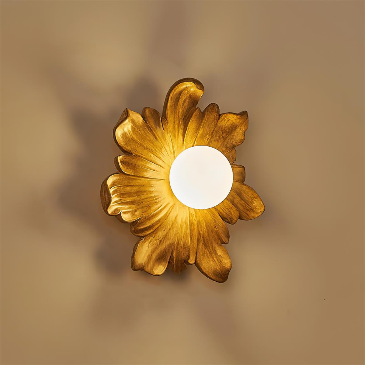 Applique murale en résine Camille avec motif floral et éclairage doux