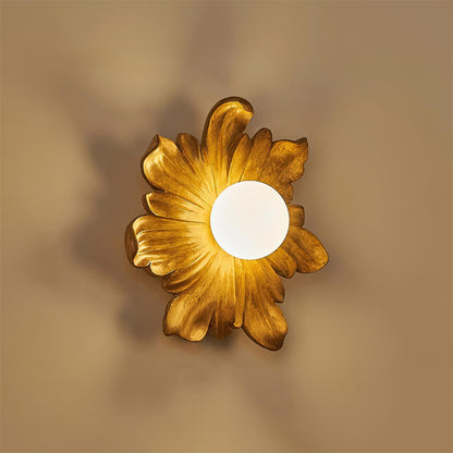 Applique murale en résine Camille avec motif floral et éclairage doux