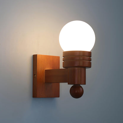Sabrina Tupelo Wall Lamp Wood and Glass Classic Lighting