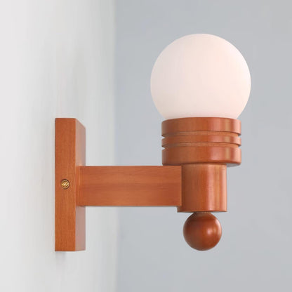 Sabrina Tupelo Wall Lamp Wood and Glass Classic Lighting