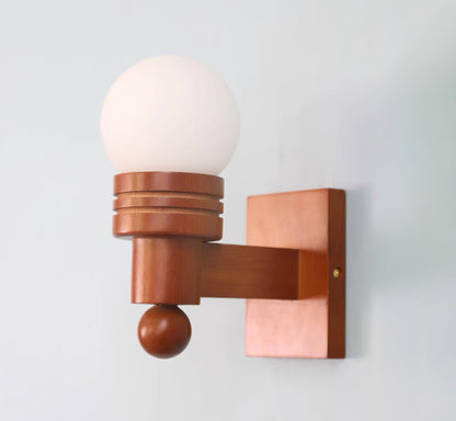 Sabrina Tupelo Wall Lamp Wood and Glass Classic Lighting