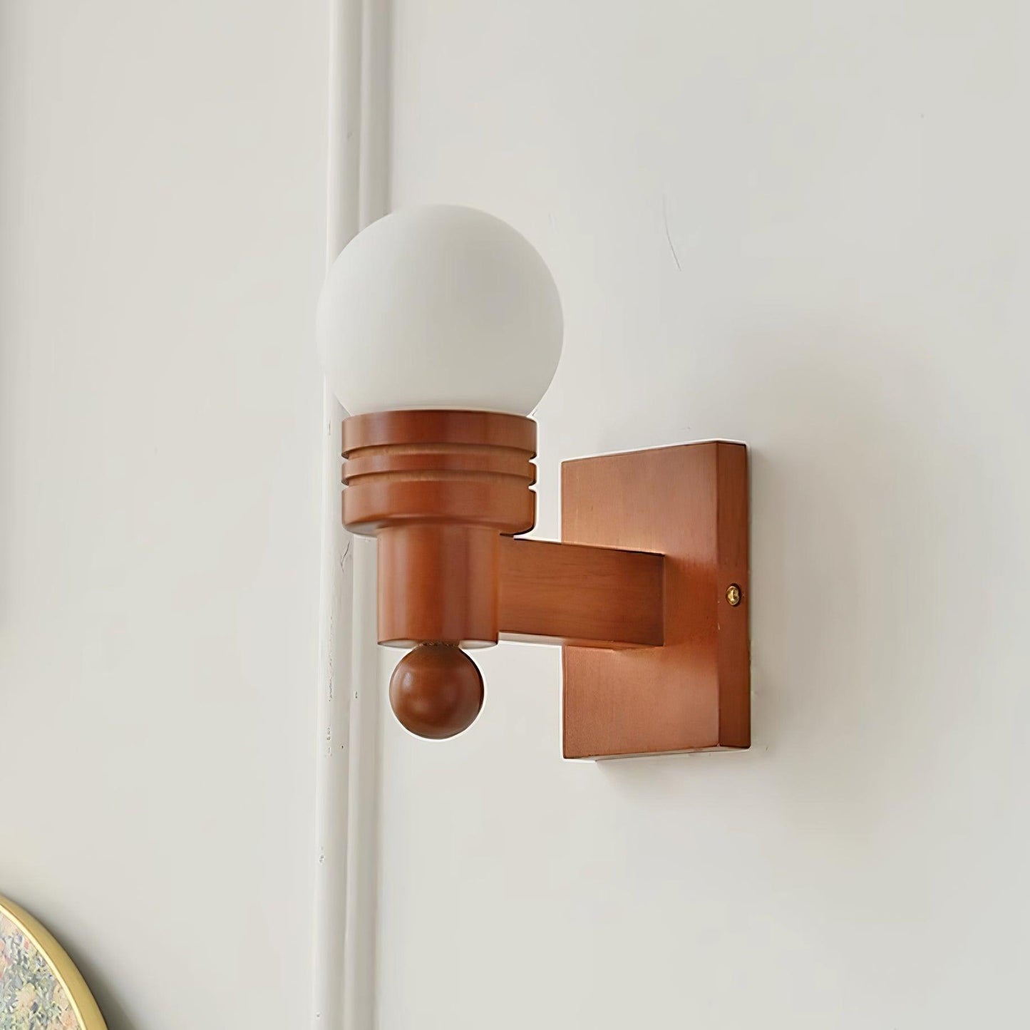 Sabrina Tupelo Wall Lamp Wood and Glass Classic Lighting