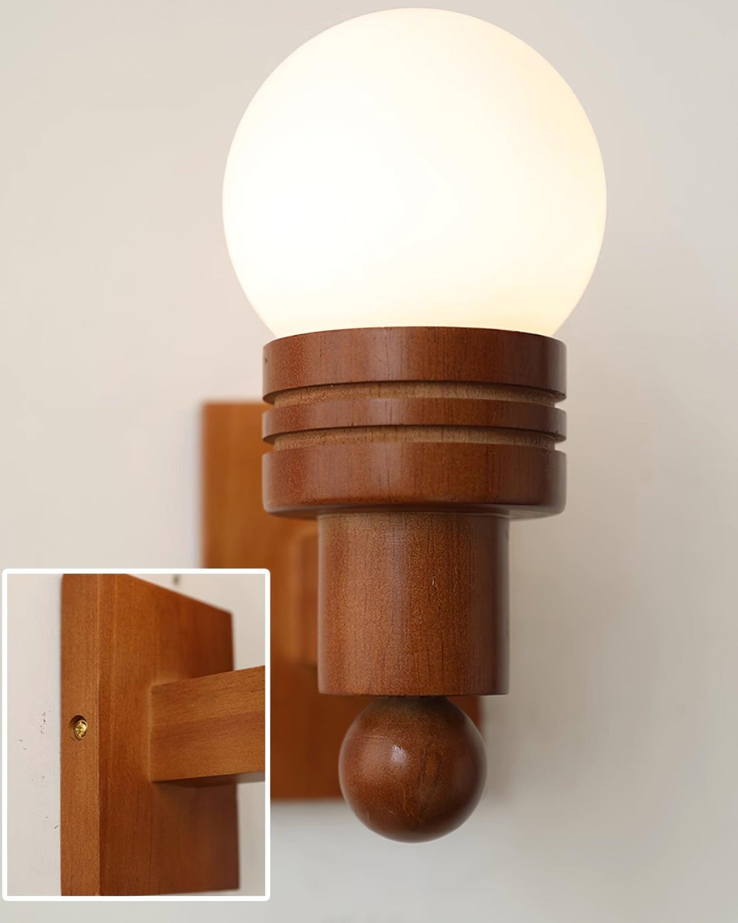 Sabrina Tupelo Wall Lamp Wood and Glass Classic Lighting