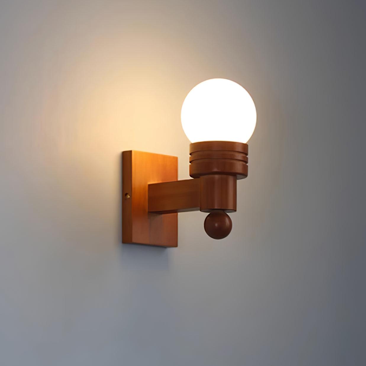 Sabrina Tupelo Wall Lamp Wood and Glass Classic Lighting