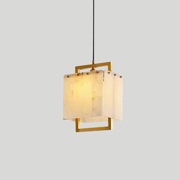 Amélie Suspension cube en marbre naturel