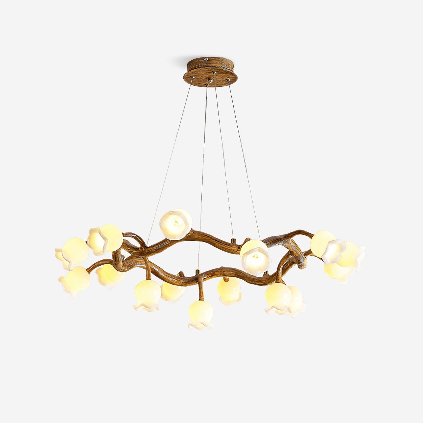 Lustre Amélie Flowers, design branche organique avec lumières délicates en forme de fleur