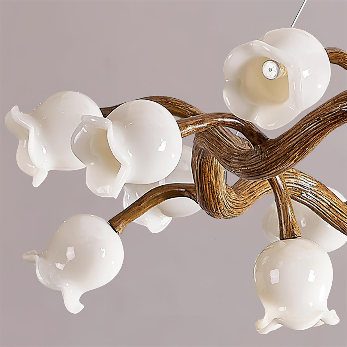 Lustre Amélie Flowers, design branche organique avec lumières délicates en forme de fleur