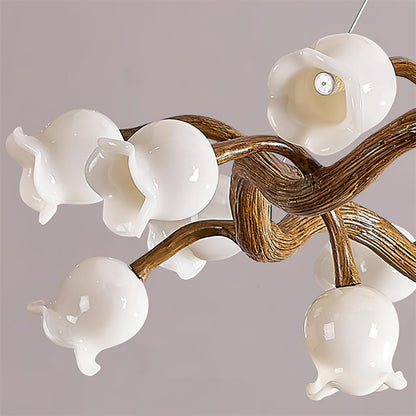 Lustre Amélie Flowers, design branche organique avec lumières délicates en forme de fleur