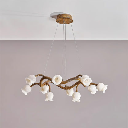 Lustre Amélie Flowers, design branche organique avec lumières délicates en forme de fleur