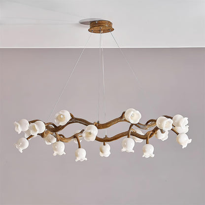 Lustre Amélie Flowers, design branche organique avec lumières délicates en forme de fleur