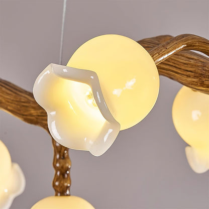 Lustre Amélie Flowers, design branche organique avec lumières délicates en forme de fleur