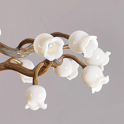 Lustre Amélie Flowers, design branche organique avec lumières délicates en forme de fleur