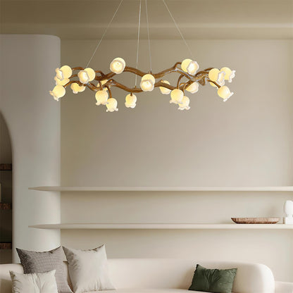 Lustre Amélie Flowers, design branche organique avec lumières délicates en forme de fleur