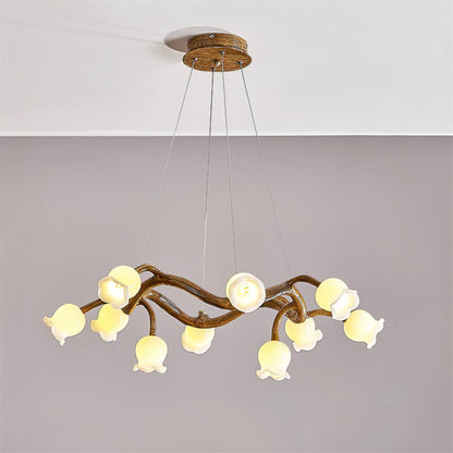 Lustre Amélie Flowers, design branche organique avec lumières délicates en forme de fleur