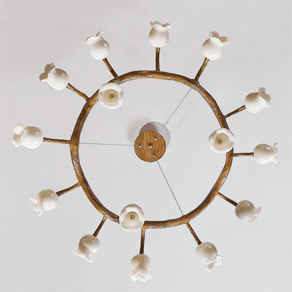 Lustre Amélie Flowers, design branche organique avec lumières délicates en forme de fleur