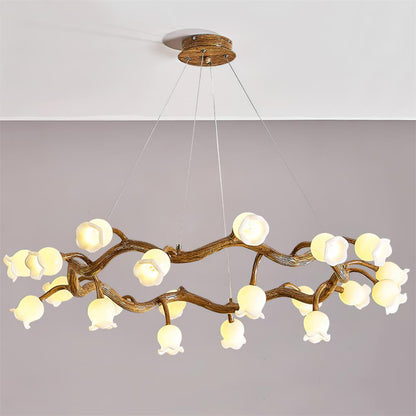Lustre Amélie Flowers, design branche organique avec lumières délicates en forme de fleur