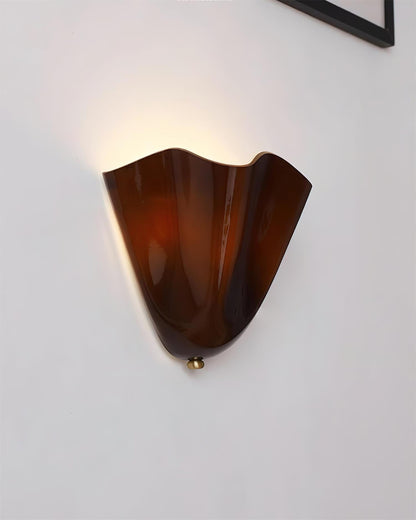 Applique murale en verre soufflé Violette avec silhouette de pétales