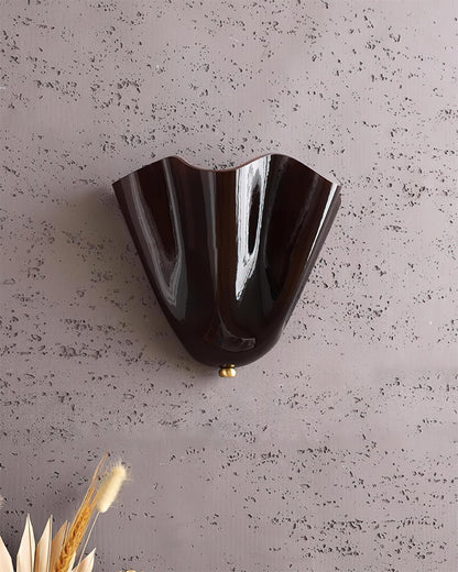 Applique murale en verre soufflé Violette avec silhouette de pétales