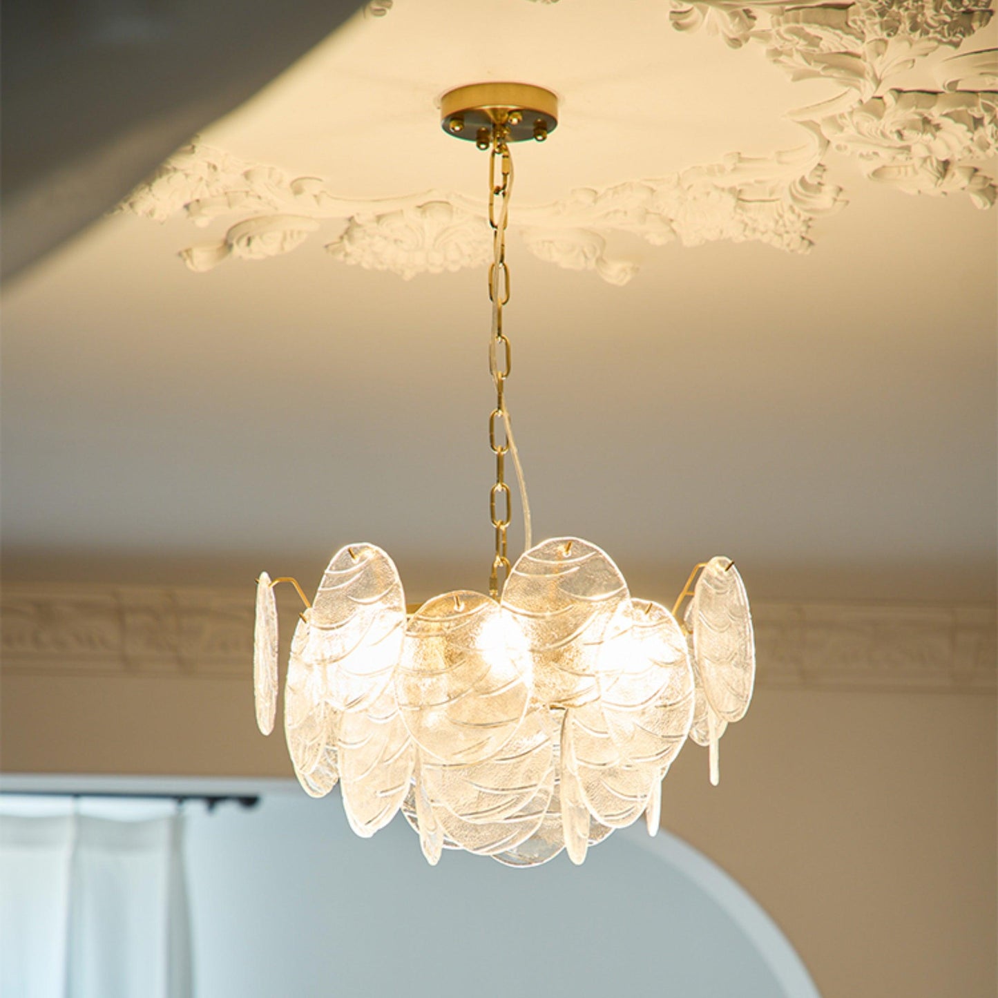 Lustre en verre victorien Clémence Disc