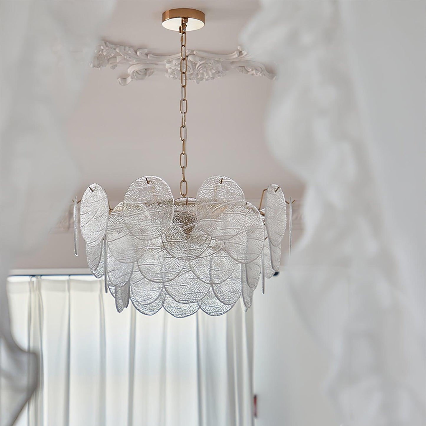 Lustre en verre victorien Clémence Disc