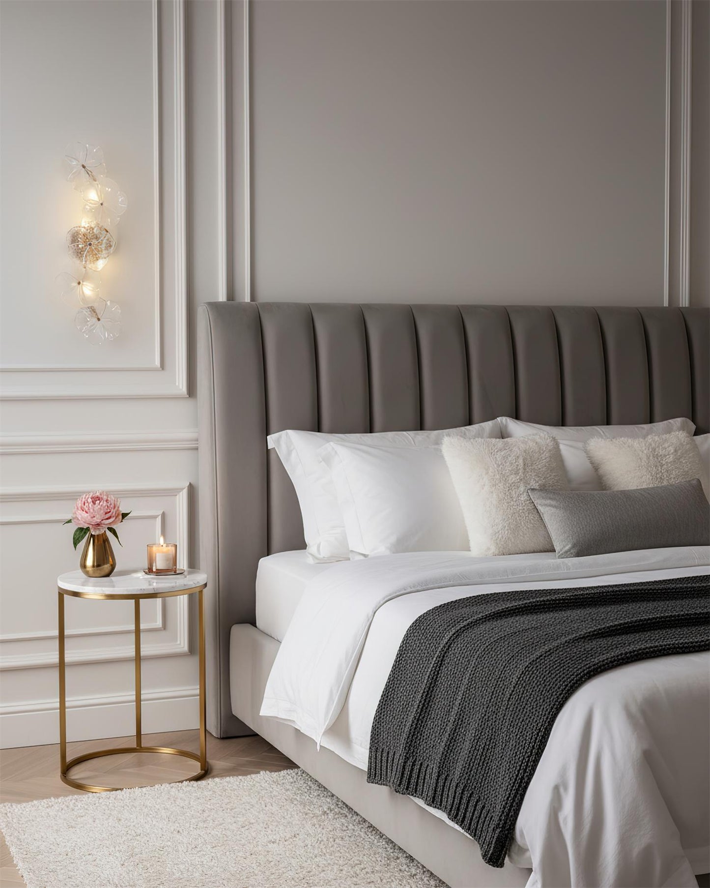 Aurélie Virelle Floral Wall Lamp with Glass Petal Design