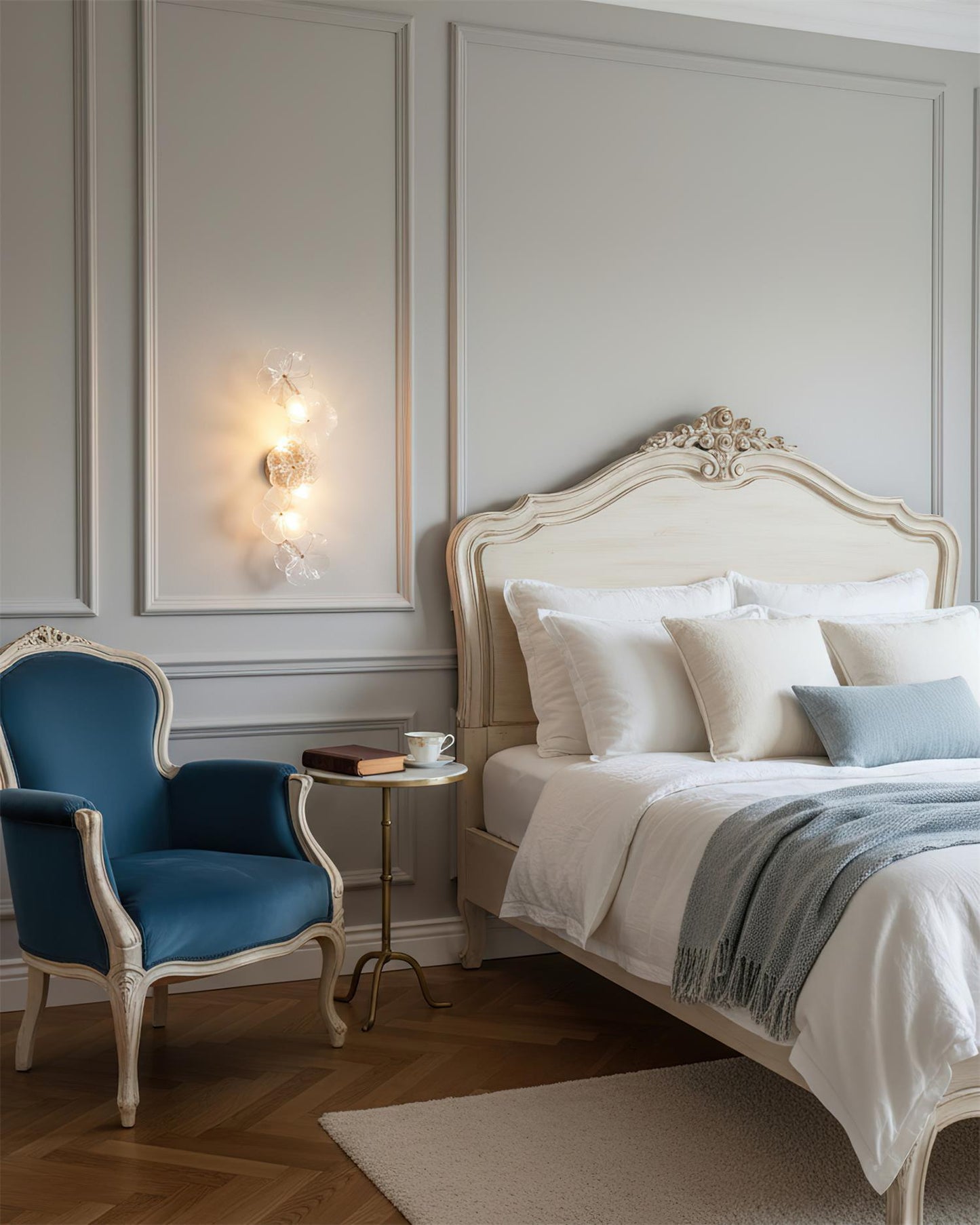 Aurélie Virelle Floral Wall Lamp with Glass Petal Design