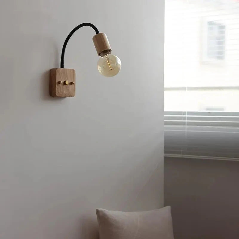 Élodie Walnut Adjustable LED Wall Lamp