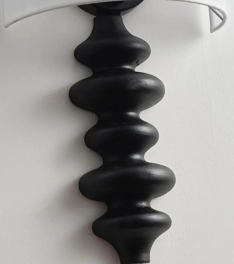 Élise Wood Spiral Applique Murale Abat-jour en Tissu Lumière Moderne