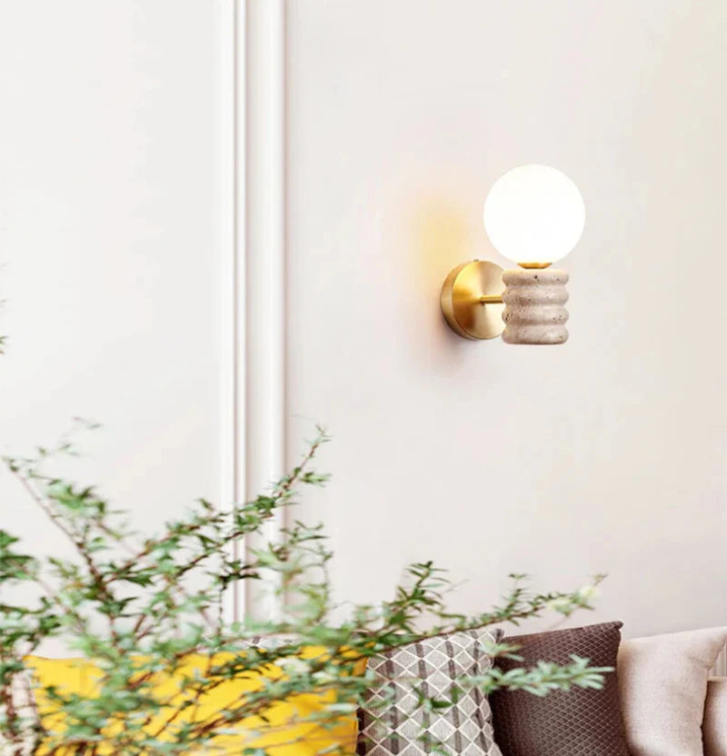 Applique murale LED Camille Zen Glow Travertine