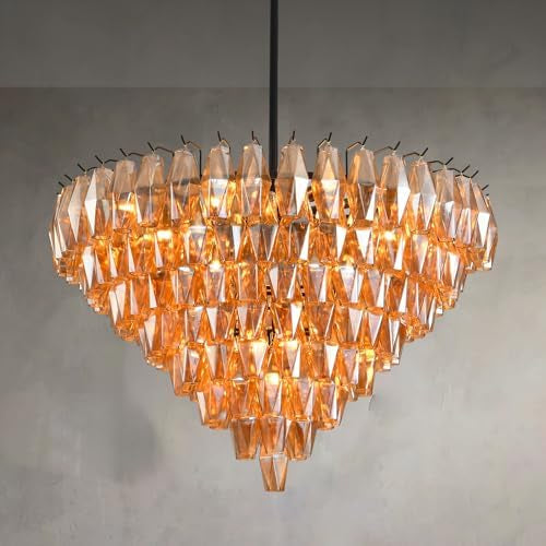 Lustre Circulaire Amélie en Verre Ambré