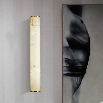 Clara Marble & Copper Vertical Sconce