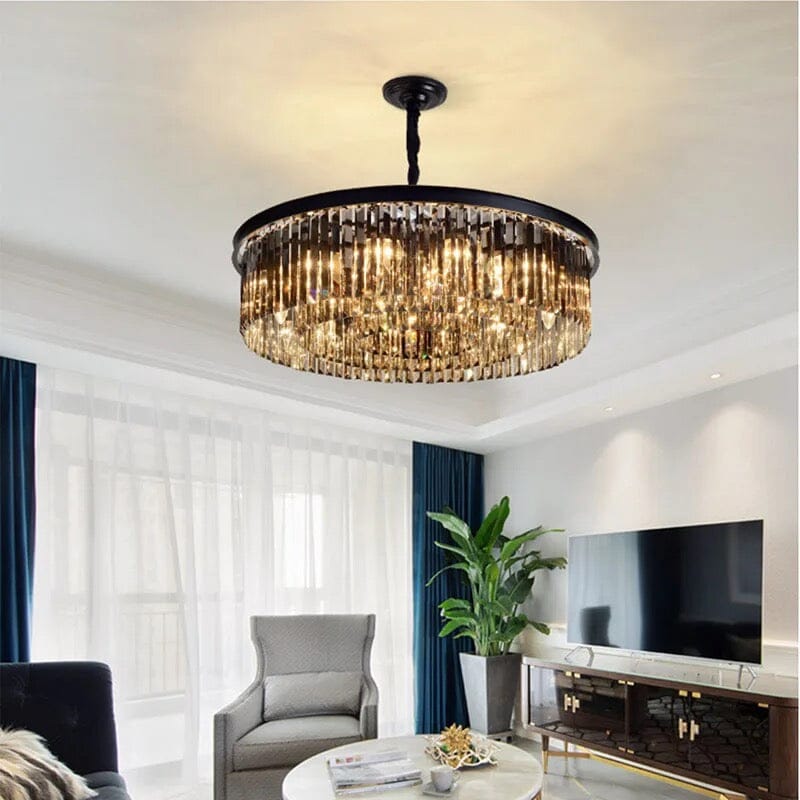 Lustre en Cristal Gris Beatrice Cascading