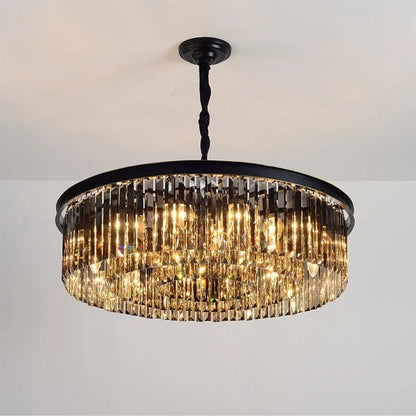 Lustre en Cristal Gris Beatrice Cascading