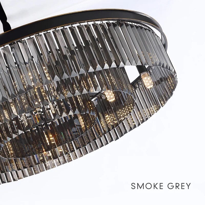 Lustre en Cristal Gris Beatrice Cascading