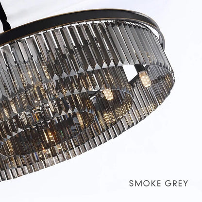 Lustre en Cristal Gris Beatrice Cascading