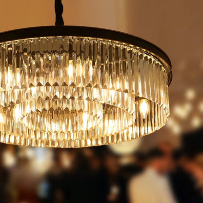 Lustre en Cristal Gris Beatrice Cascading