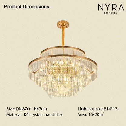 Lustre en cristal doré glamour Mathilde