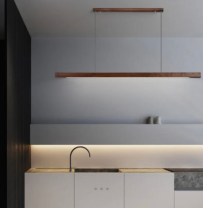 Amélie Oak & Walnut Linear Chandelier