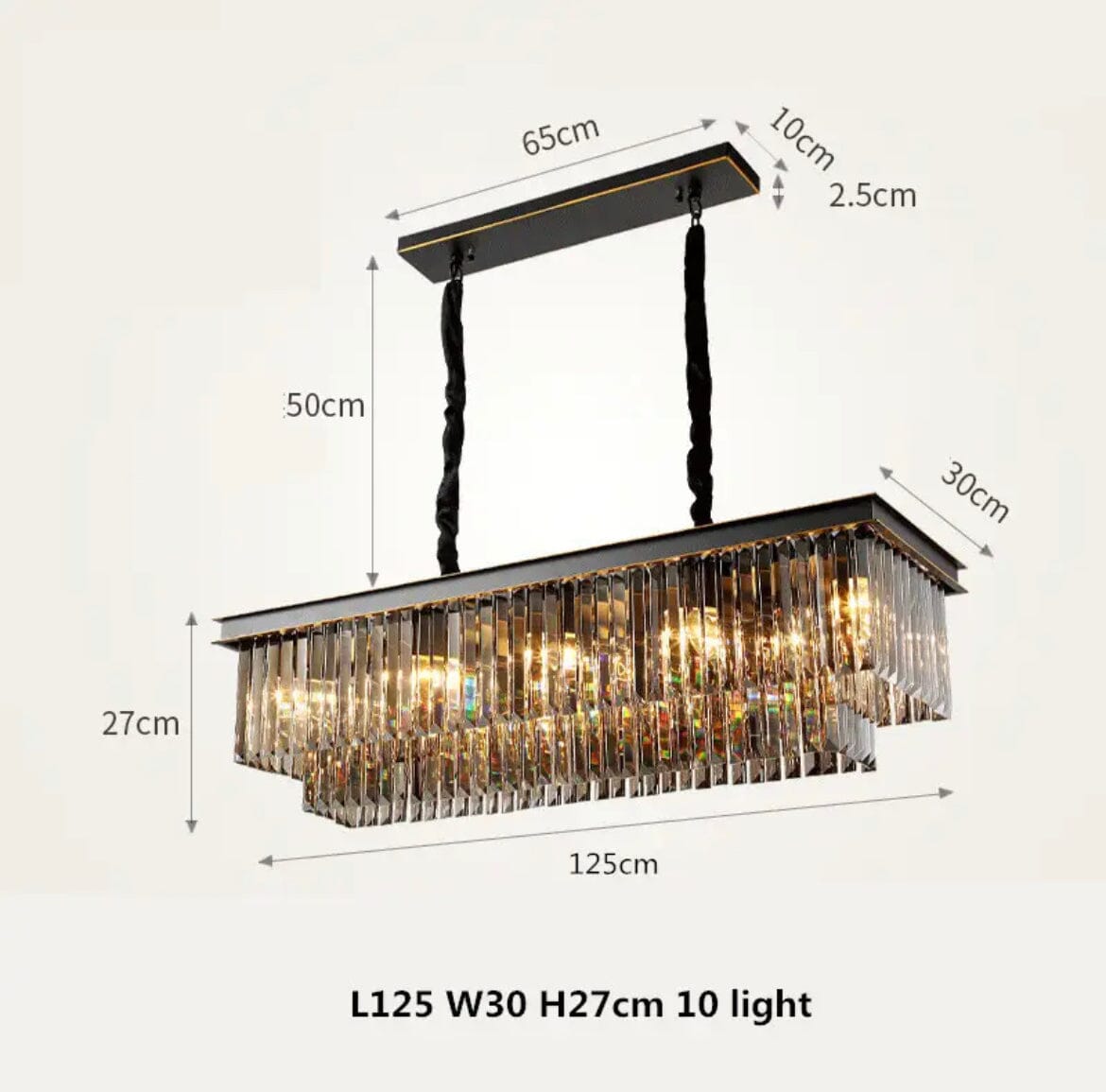 Florence Cascading Grey Crystal Royal Chandelier