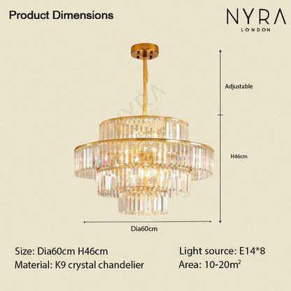 Lustre en cristal doré glamour Mathilde