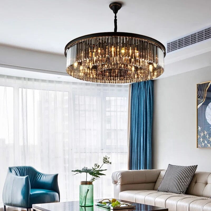 Lustre en Cristal Gris Beatrice Cascading