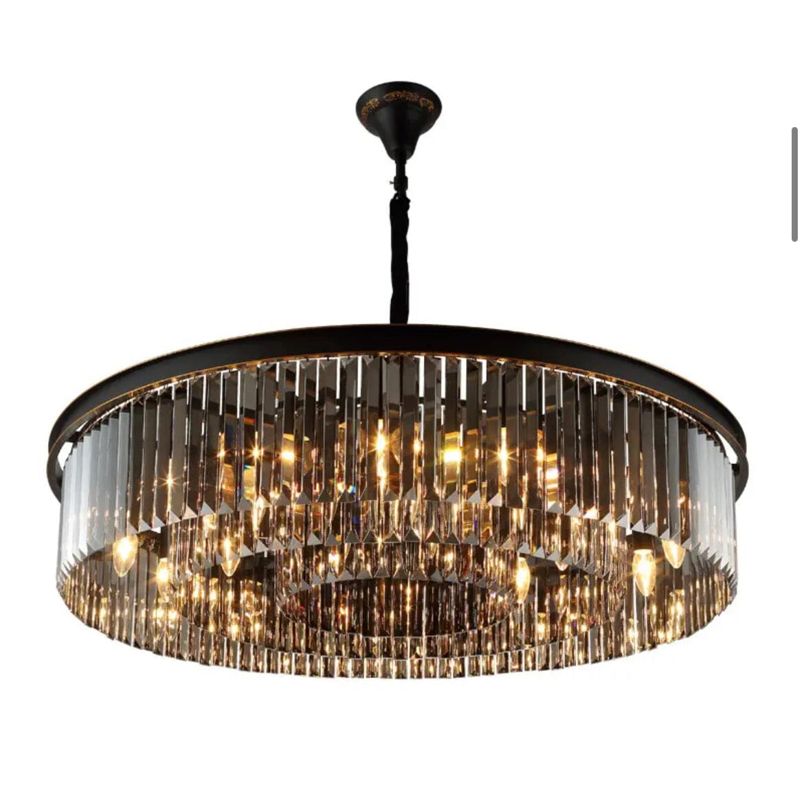 Lustre en Cristal Gris Beatrice Cascading